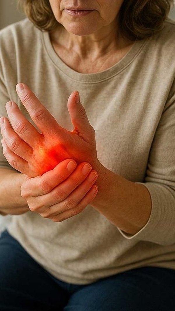 Woman holding her wrist in pain, representing wrist and hand pain