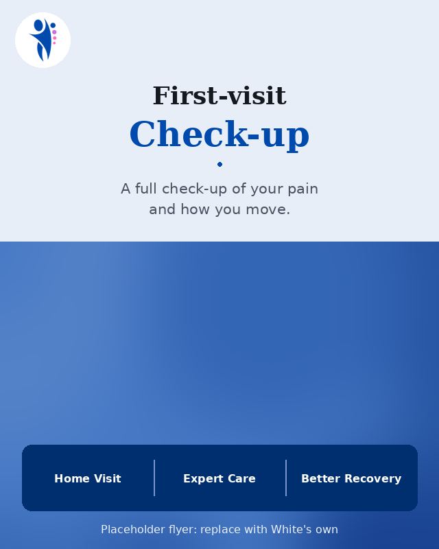 Placeholder flyer: first-visit check-up
